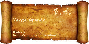 Varga Agenór névjegykártya