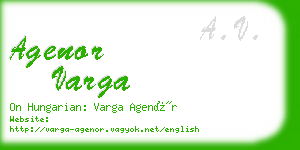 agenor varga business card